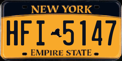 NY license plate HFI5147