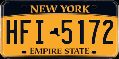 NY license plate HFI5172