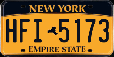 NY license plate HFI5173