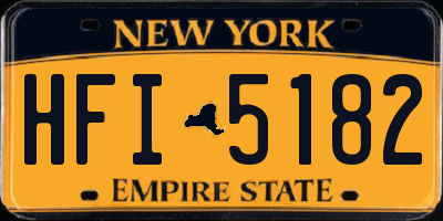 NY license plate HFI5182
