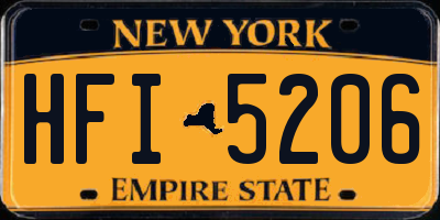 NY license plate HFI5206