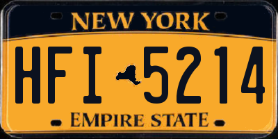 NY license plate HFI5214