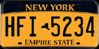 NY license plate HFI5234