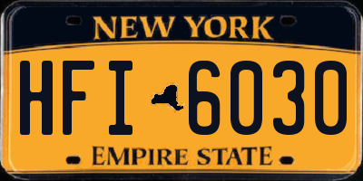 NY license plate HFI6030