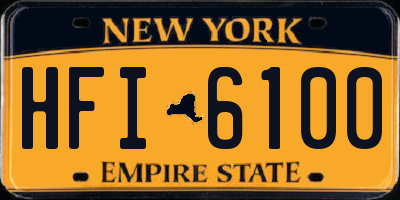 NY license plate HFI6100