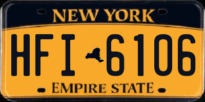 NY license plate HFI6106