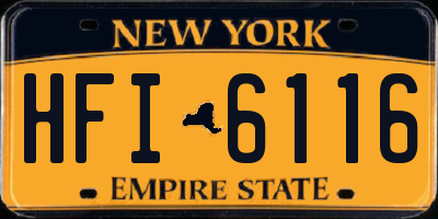 NY license plate HFI6116