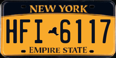 NY license plate HFI6117