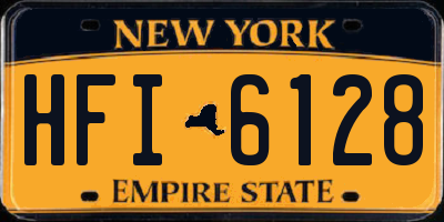 NY license plate HFI6128