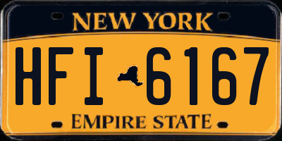 NY license plate HFI6167