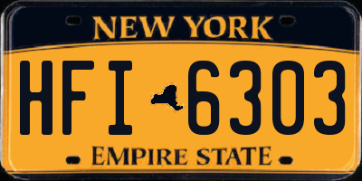 NY license plate HFI6303