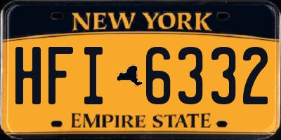 NY license plate HFI6332