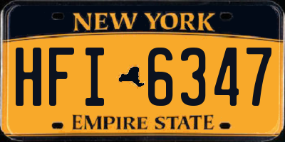 NY license plate HFI6347