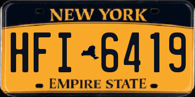 NY license plate HFI6419