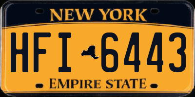 NY license plate HFI6443