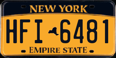 NY license plate HFI6481