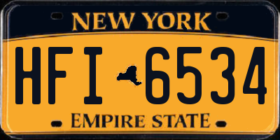 NY license plate HFI6534