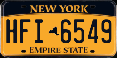 NY license plate HFI6549