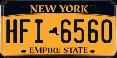 NY license plate HFI6560