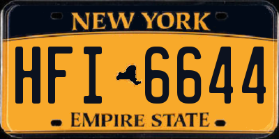 NY license plate HFI6644