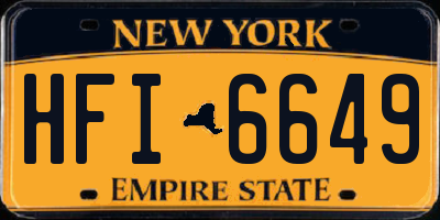 NY license plate HFI6649