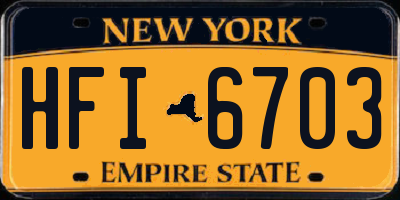 NY license plate HFI6703
