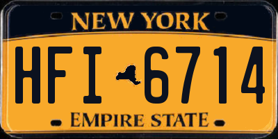 NY license plate HFI6714