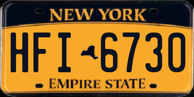 NY license plate HFI6730