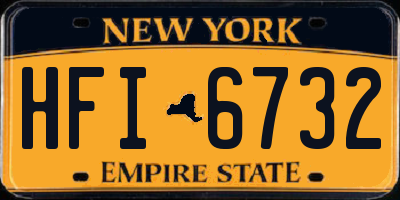 NY license plate HFI6732