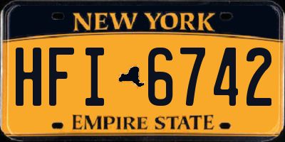 NY license plate HFI6742