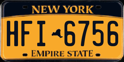 NY license plate HFI6756