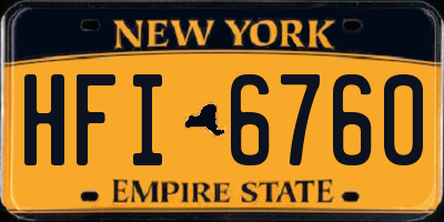NY license plate HFI6760