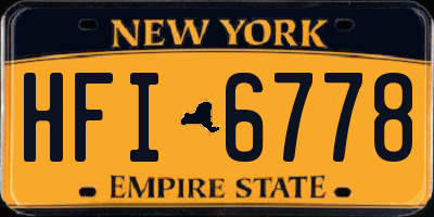 NY license plate HFI6778
