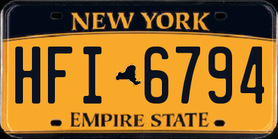 NY license plate HFI6794