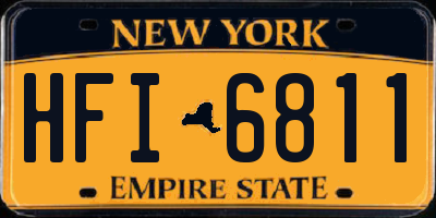 NY license plate HFI6811
