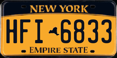 NY license plate HFI6833