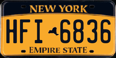 NY license plate HFI6836