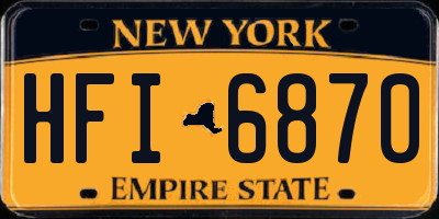 NY license plate HFI6870