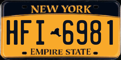 NY license plate HFI6981