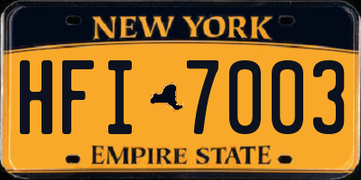 NY license plate HFI7003