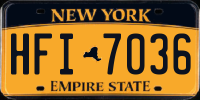 NY license plate HFI7036