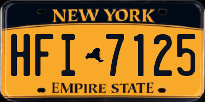 NY license plate HFI7125