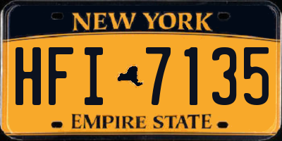 NY license plate HFI7135