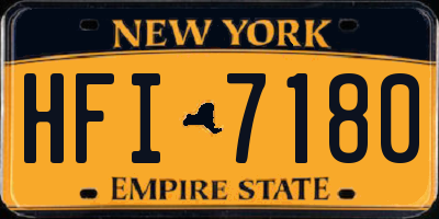 NY license plate HFI7180
