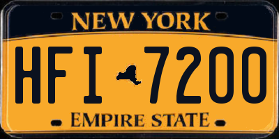 NY license plate HFI7200