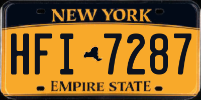 NY license plate HFI7287