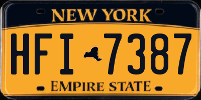 NY license plate HFI7387