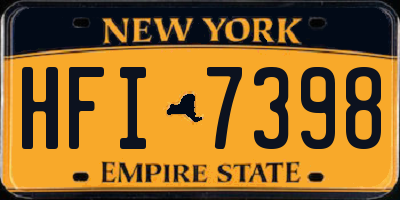 NY license plate HFI7398