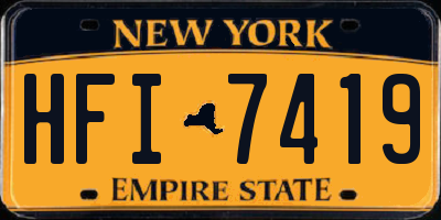 NY license plate HFI7419