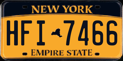 NY license plate HFI7466